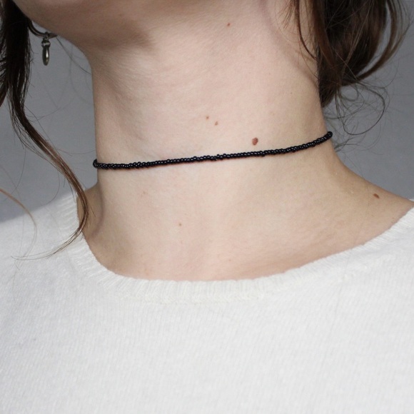 Handmade Glass Beaded Choker Necklace - Picture 2 of 5